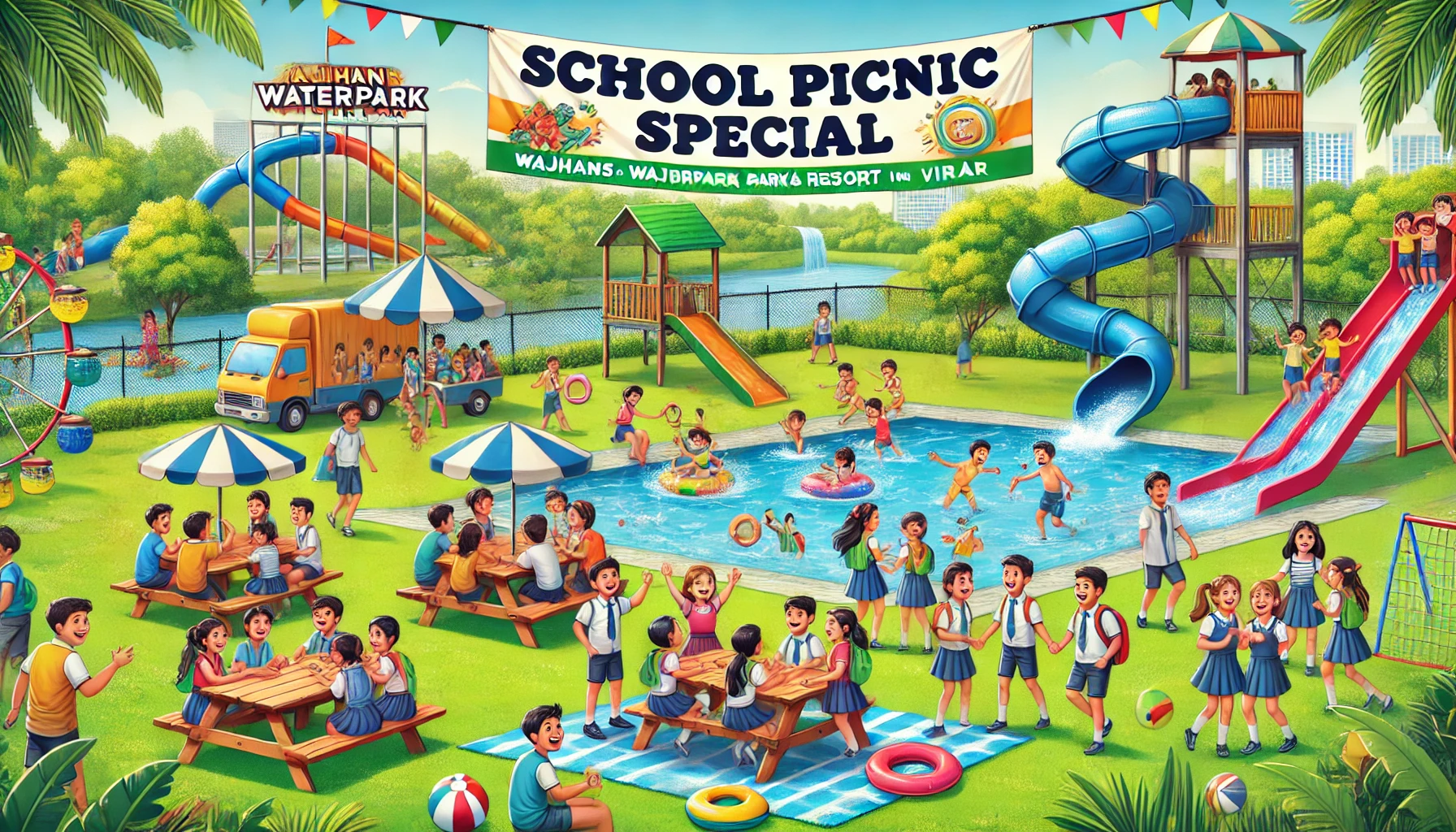 School Picnic virar resort rajhansResortVirarOpenSpace2